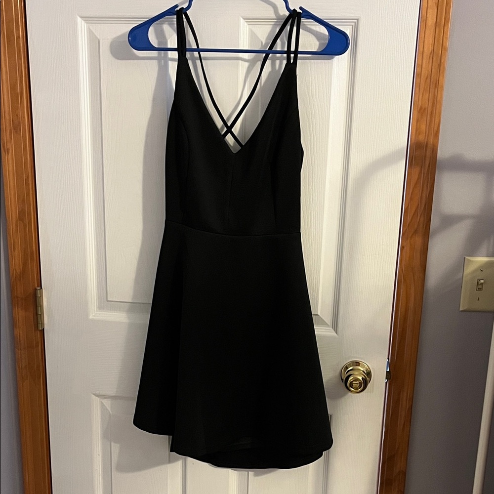 Fashion Nova Black Strappy Back Mini Dress